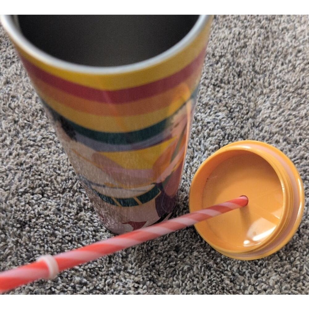 Starbucks Sofie Birkin 2024 Yellow Summer Graphic Cold Cup Tumbler Rare EUC - Picture 8 of 9